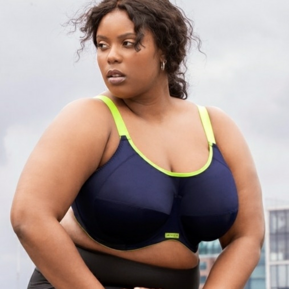 Sz 40J Navy Lime NWT Elomi Energise Sports Bra